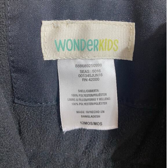 Wonderkids Snowsuit Bottoms Unisex 12 Months Black Infant Adjustable Straps - Picture 3 of 6